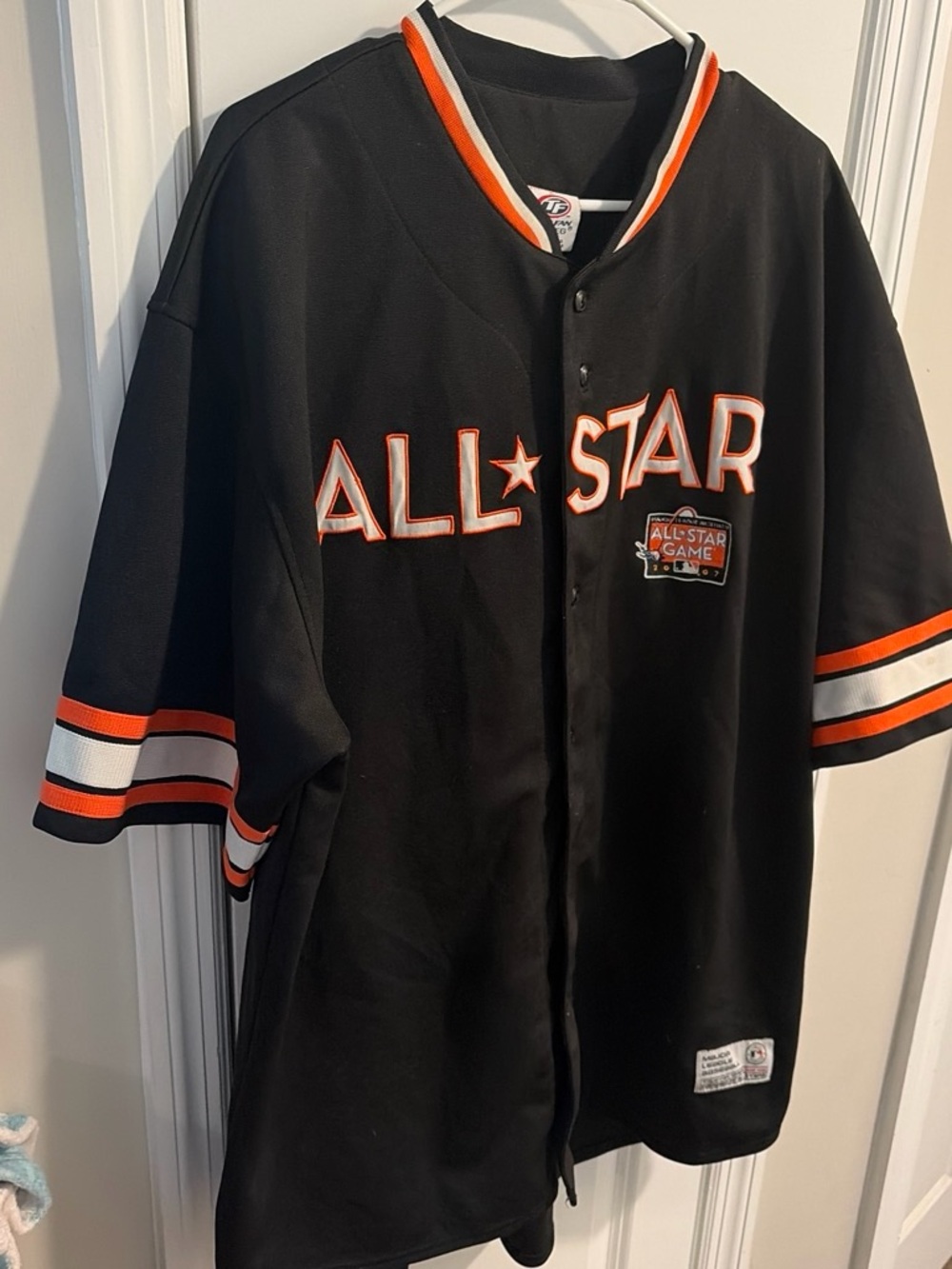 Majestic Black All-Star Baseball Jersey with Orange & White Trim